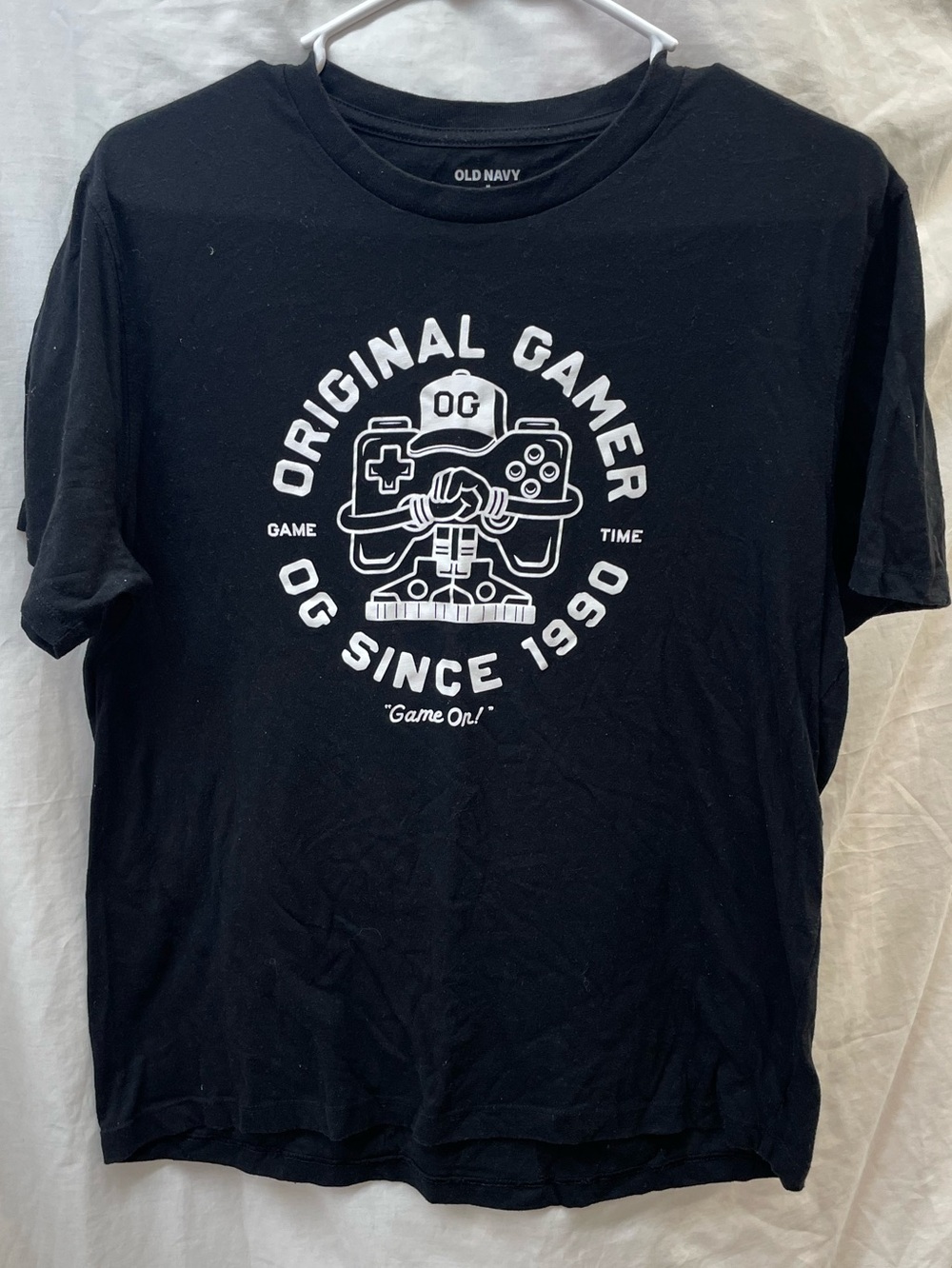 Old Navy Black Graphic 'Original Gamer OG Since 1990' Tee sz M